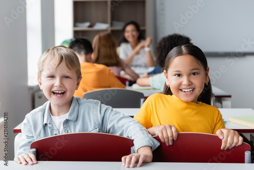 Cuadro en lienzo Engaging moments in a diverse classroom filled with eager young learners