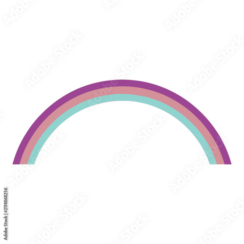 Minimalist triple arc rainbow illustration on transparent background