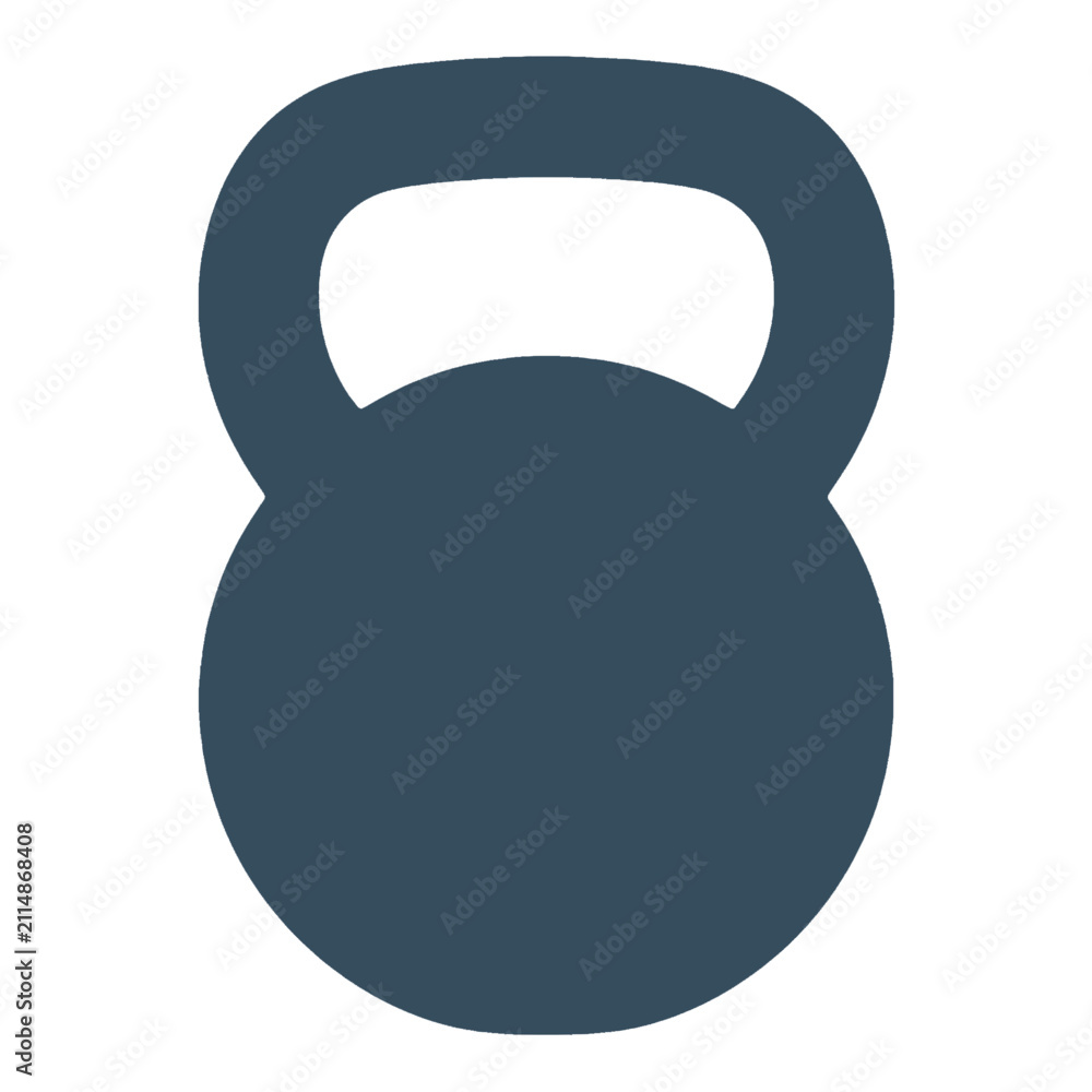 Fototapeta premium Minimalist kettlebell fitness icon silhouette on transparent background