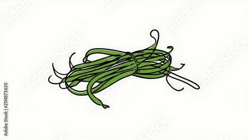 Green beans illustration on white background.
