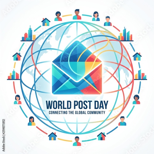 World Post Day Illustration for Global Communication and Logistics