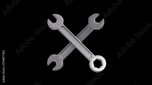 Crossed Metal Wrench Tools Repair Maintenance Concept