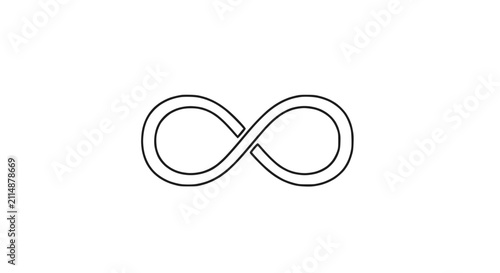 Photography Minimalist Infinity Symbol Line Art on White Background
