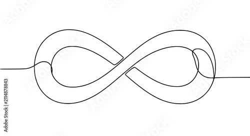 Obraz na plátne Continuous Line Drawing of Infinity Symbol on White Background