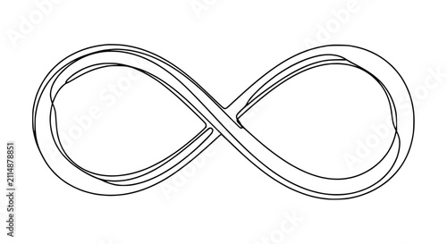 Konstfotografi Continuous infinity symbol line art, symbol of eternity, loop, endlessness, and