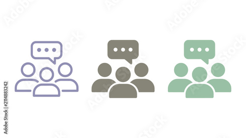 People Discussion Icon, Conversation Between Two Users Symbol, Business Meeting, Team Collaboration, Communication, Interview, User Interface, and Modern Vector Illustration.