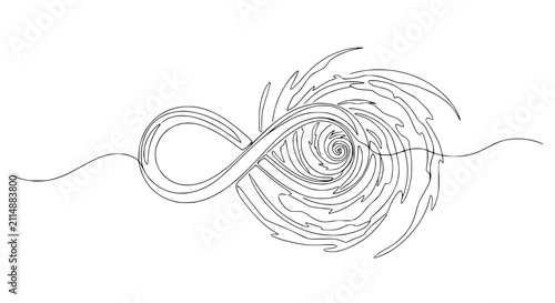 Infinity Symbol Merging with Swirling Vortex Illustration