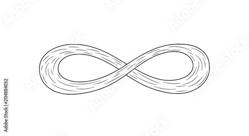 Foto Hand Drawn Infinity Symbol, Endless Loop, Forever Concept, Continuous Line