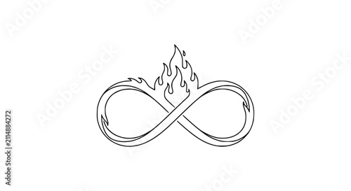 Foto Infinity Symbol On Fire - Endless Passion and Energy