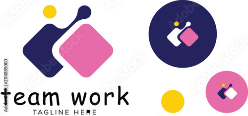 Teamwork Modern Collaboration Business Logo Design