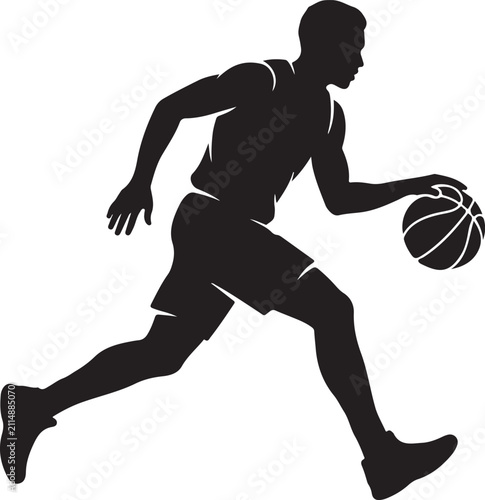 Bild auf Leinwand Basketball player dribbling a ball in motion