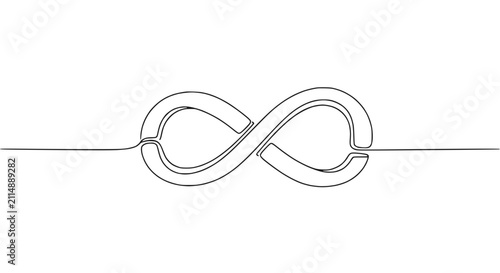 Canvas Print Infinity Symbol, Continuous Line Drawing, Infinite Loop, Symbol of Eternity and