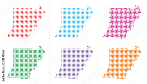 Bild auf Leinwand american state Benin map with different types of dots, simple vector illustration for print and web