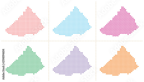 Tapety artystyczne american state Triangular shaped regional maps vector illustration featuring textured icon grid patterns.