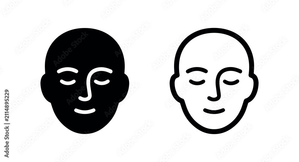 Fototapeta premium Human face icons for skincare and beauty