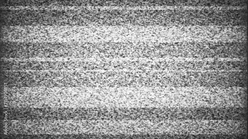 Retro VHS Television White Noise Background with Realistic CRT Signal Interference Loop