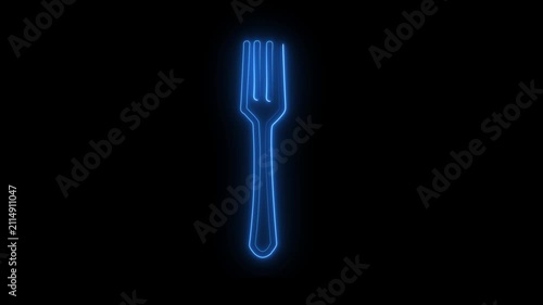 Different kitchen icon  neon animation video