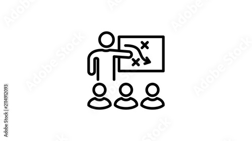 Business plan strategy animated icon. Presentation of development tactics for success or goal. Action planning, roadmap, and startup animation. 4k video with alpha channel
