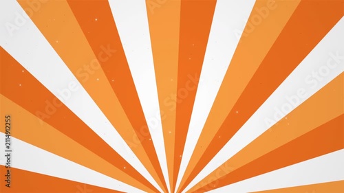 Retro Sunburst Vintage Background with Rotating Orange and White Rays
