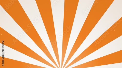 Retro Sunburst Vintage Background with Rotating Orange and White Rays