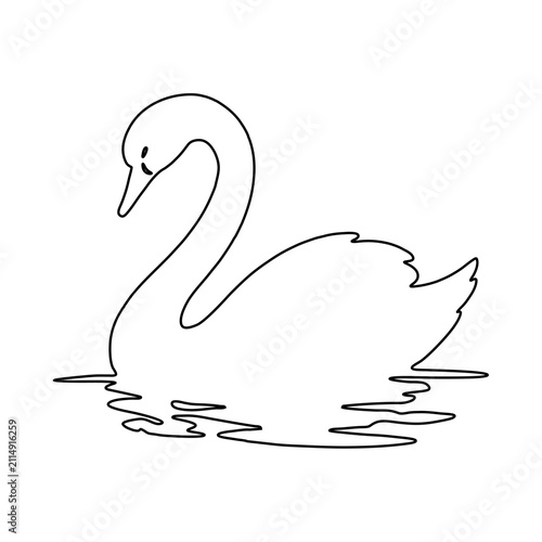 swan line art icon