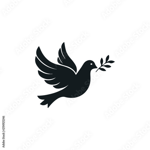icon of a flying dove carrying a branch