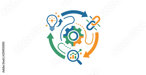 Business Process Cycle Infographic Vector