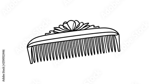 Elegant hair comb illustration on white background.
