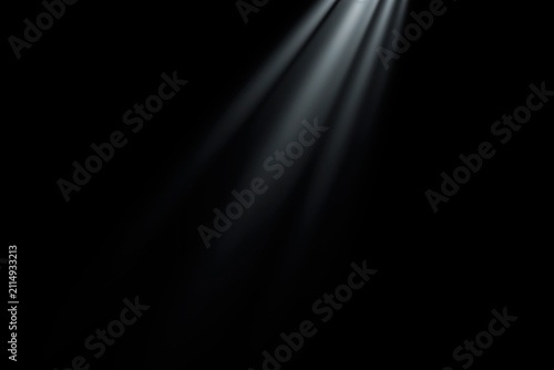 Light Rays Beam Overlay on Black Background