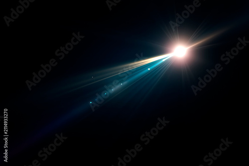 Radiant Spotlight Beam with Glowing Light Rays and Flare