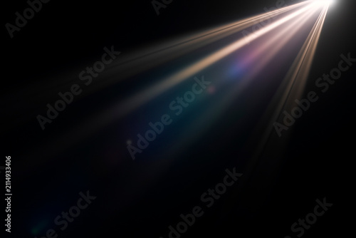 Bright Light Ray Overlay with Soft Glowing Beam and Lens Flare