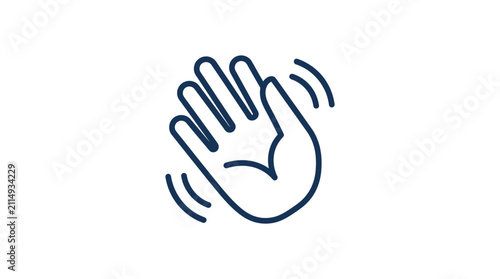 Waving Hand Icon - Friendly Greeting Gesture