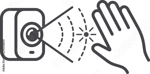 Fototapeta kuchenna Motion Sensor and Hand Gesture Control Vector Icon