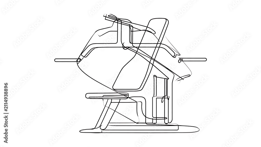 Obraz premium Minimalist chair sketch on white background.