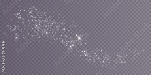 Obraz na płótnie Beautiful cosmic star cluster pattern with sparkling dots on transparent backgro