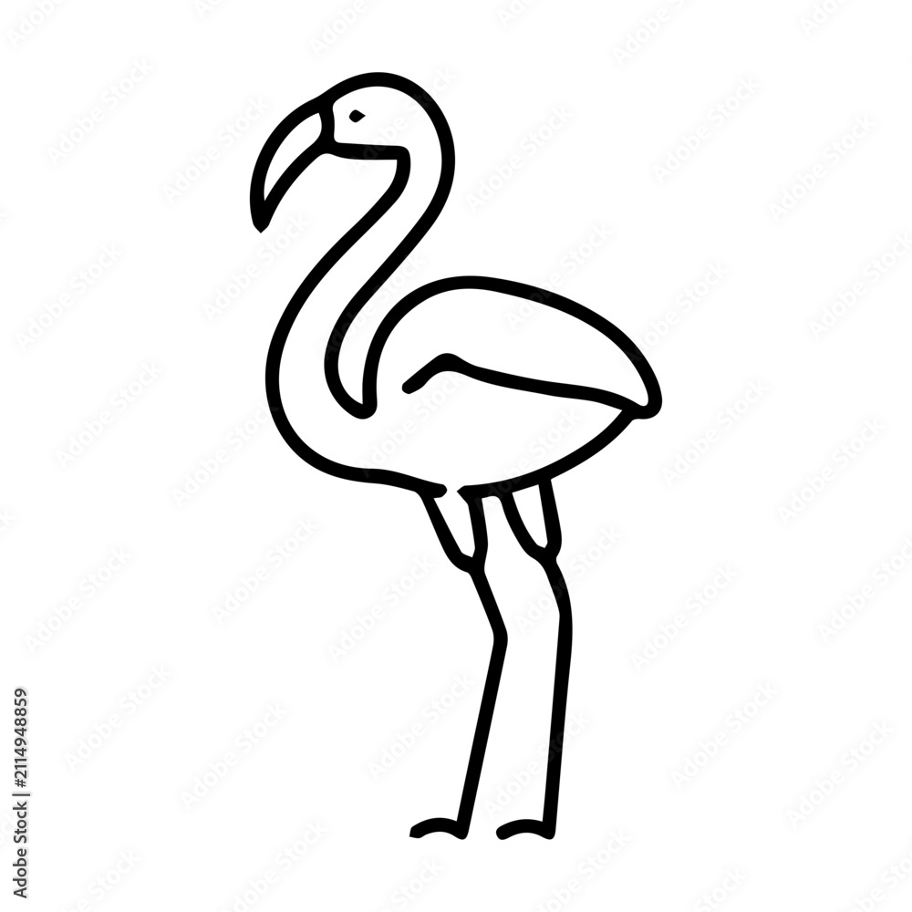 Fototapeta premium Minimalist flamingo icon