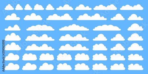 Foto White Clouds Pattern Against Blue Background Weather Illustration