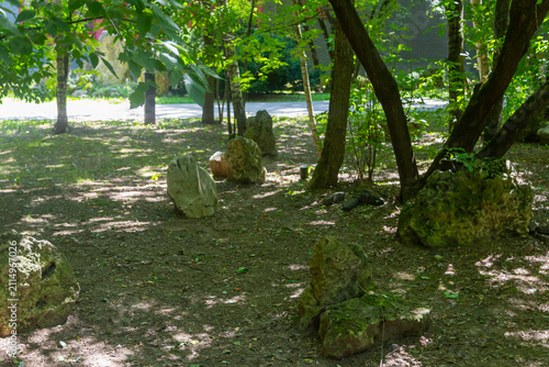 Russia, Moscow, 07.19.2026: Traditional Chinese-style Landscape Park in sunny summer day