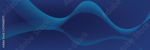 Принти на полотні Abstract blue background with flowing lines for futuristic concept