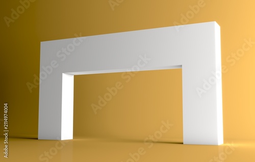 Modern Archway Entrance Isolated on Transparent Background. Elegant Welcome Arch, Minimal Event Decor, Architectural Design