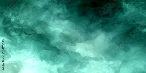 Bild auf Leinwand Emerald Haze Mysterious emerald haze swirls and undulates, creating an ethereal and dreamlike atmosphere that evokes a sense of wonder and intrigue