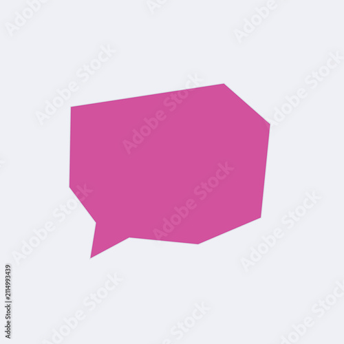 Pink speech bubble comment shape vector
