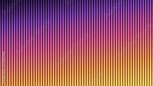 Vertical neon light stripes gradient background from purple to orange for modern digital design