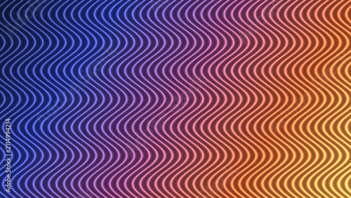 Vibrant rainbow gradient wavy lines background with neon blue purple pink orange and yellow colors