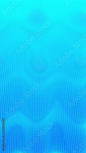 Abstract blue wave grid background with light effects