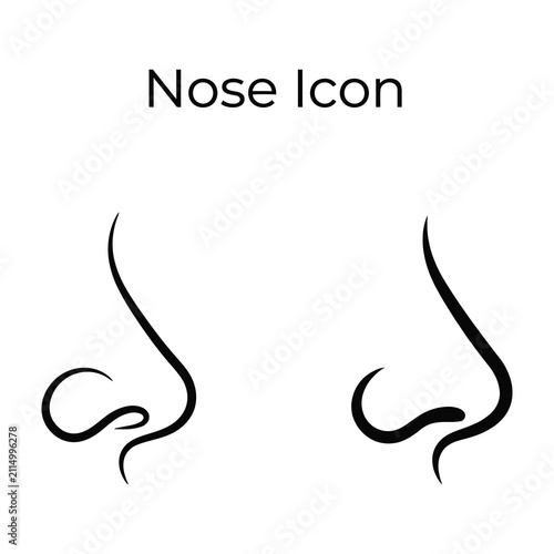 Nose icons black silhouette pair