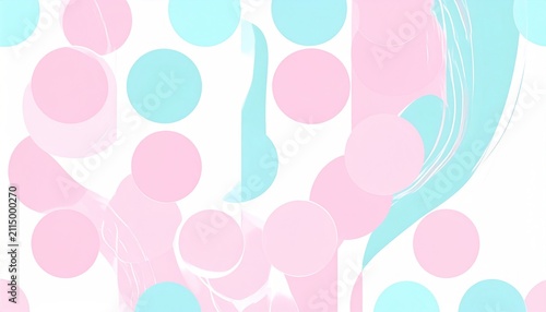 Pastel Dreamscape - Abstract Composition with Circles and Swirls.