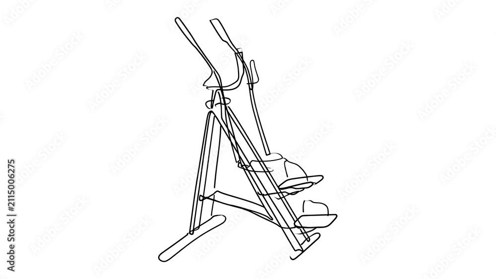 Fototapeta premium Elliptical trainer machine white background.