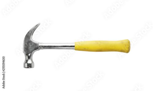 Metal claw hammer png Steel hammer cutout Yellow handle hammer png