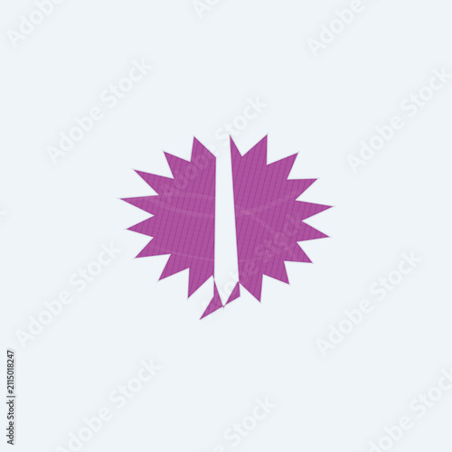 Purple spiky explosion graphic design